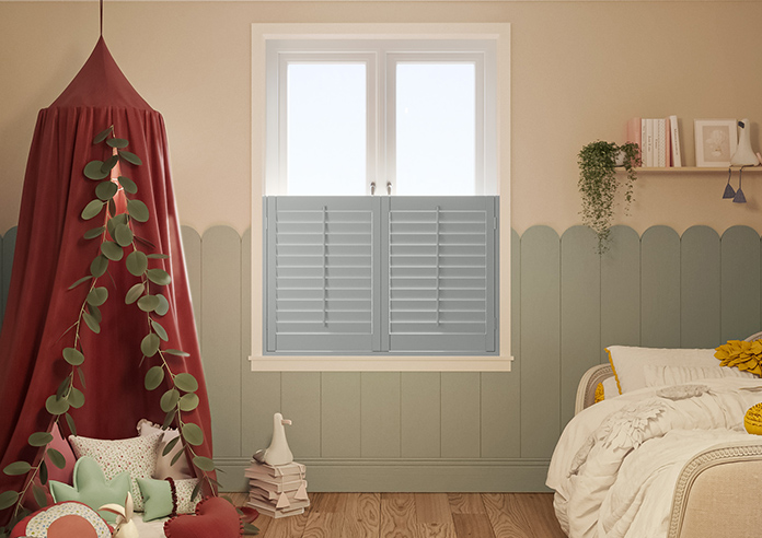 Kensington, Skyline Grey - Cafe Style Plantation Shutter - Image 6